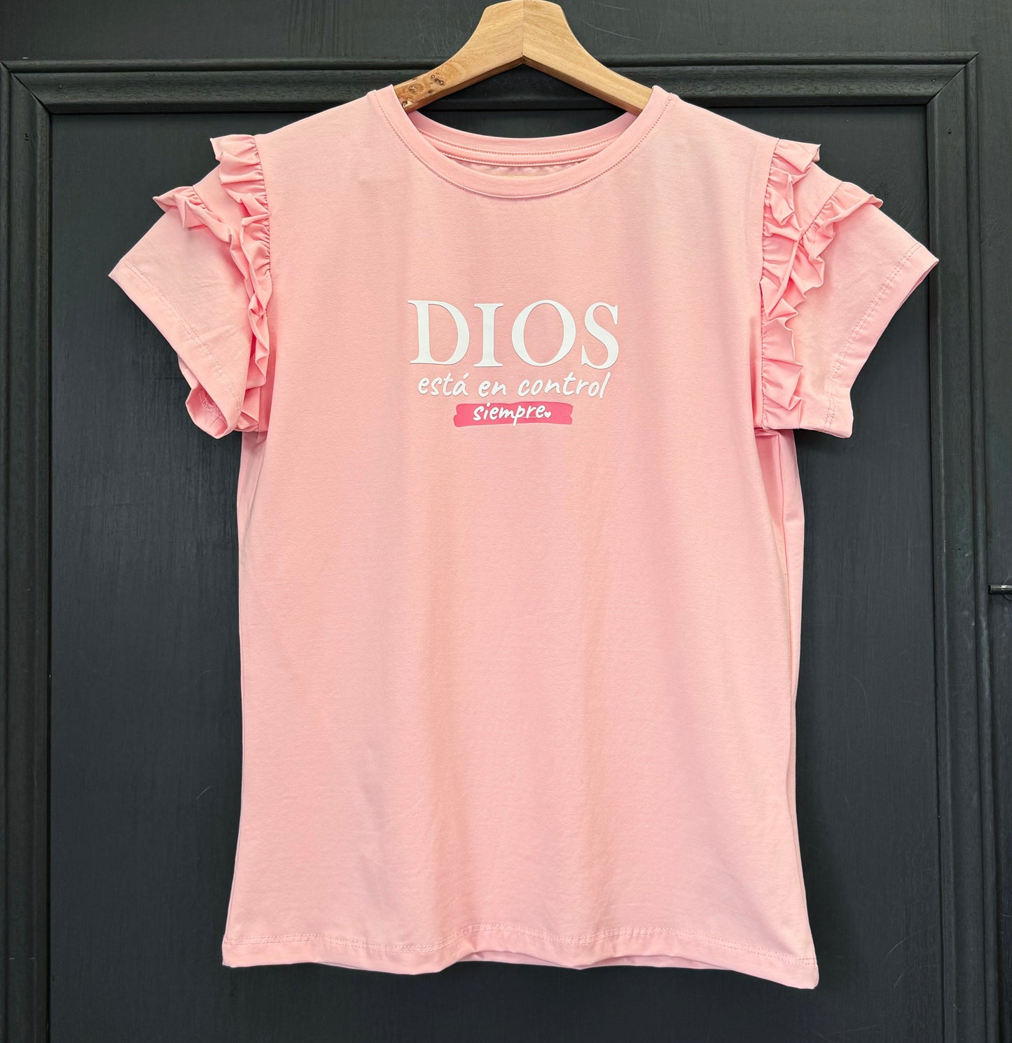 Blusa Salatiel Rosada con Mensaje de Fe