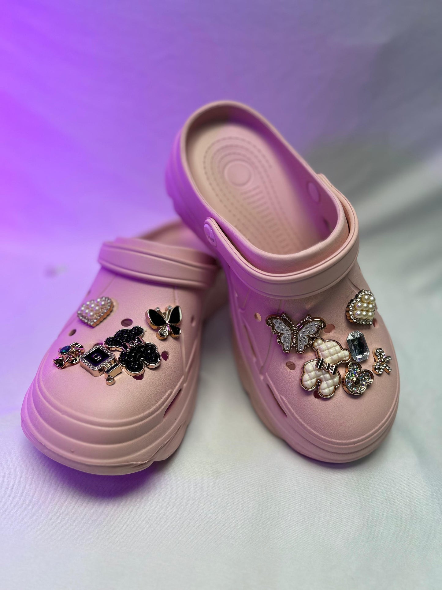 Clogs De Dama 2501 blanco y pink 50% OFF