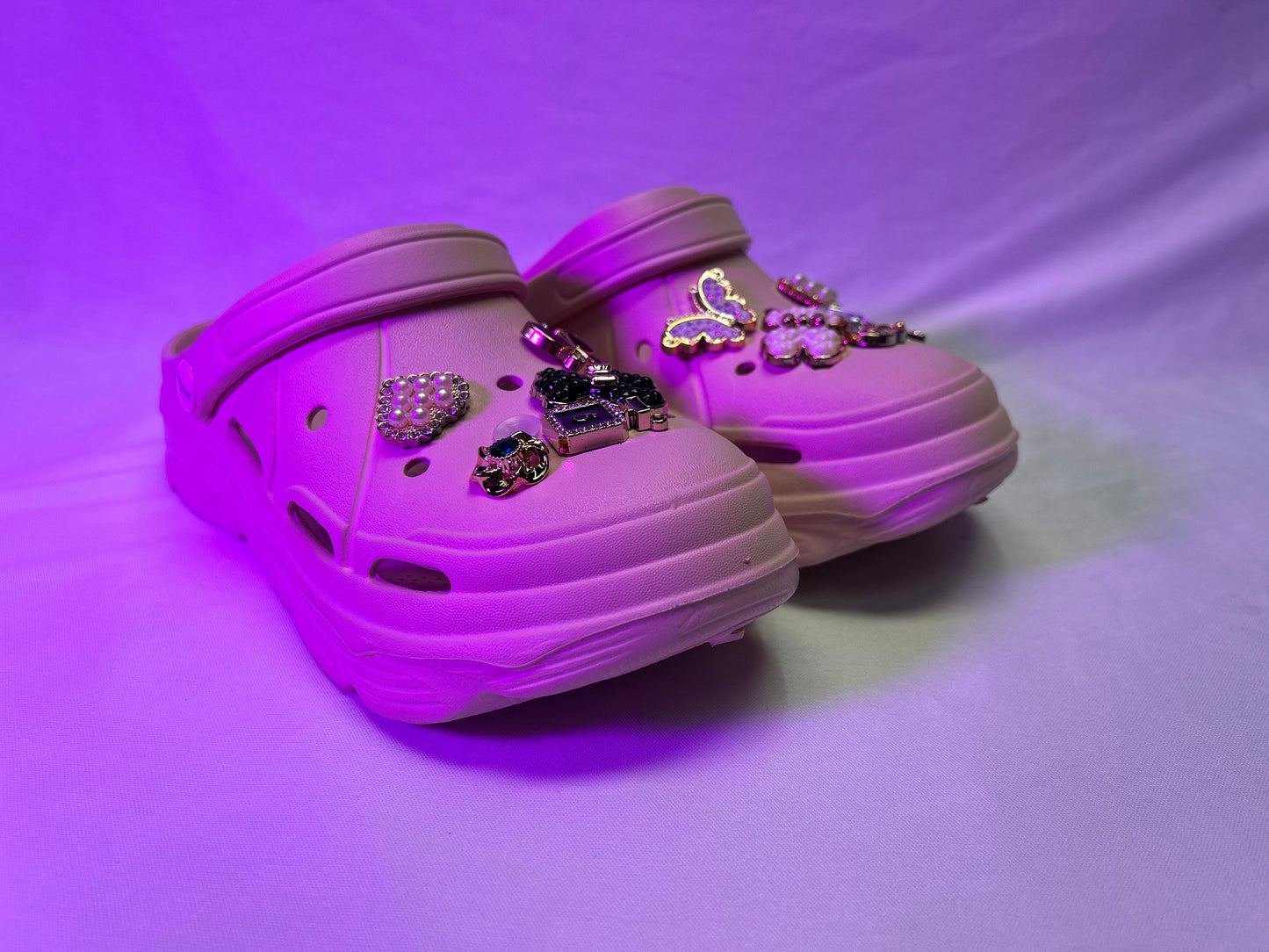 Clogs De Dama 2501 blanco y pink 50% OFF